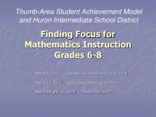 Finding Focus for Mathematics Instruction Grades 6-8