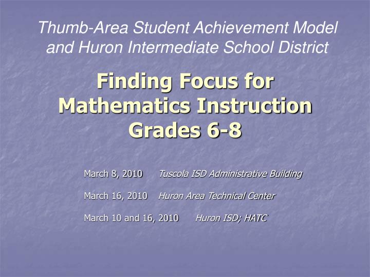 finding focus for mathematics instruction grades 6 8