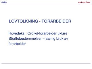 lovtolkning forarbeider