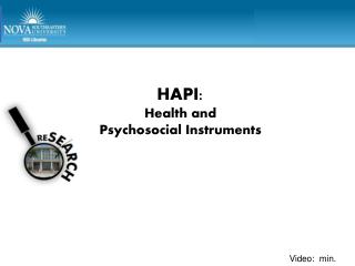 HAPI: Health and Psychosocial Instruments