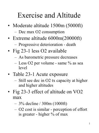 Exercise and Altitude
