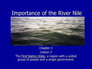Importance of the River Nile