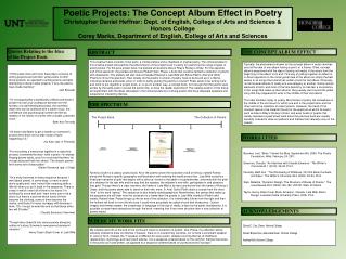 Poetic Projects: The Concept Album Effect in Poetry