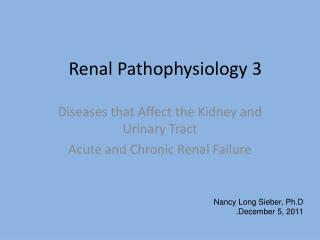 Renal Pathophysiology 3