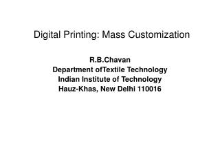 Digital Printing: Mass Customization