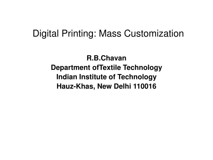 digital printing mass customization