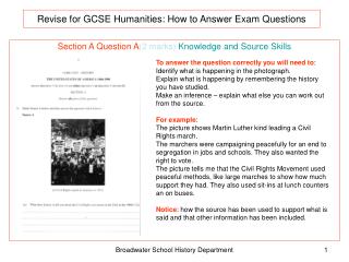 Revise for GCSE Humanities: How to Answer Exam Questions