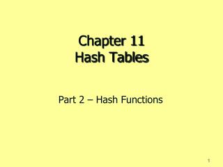 Chapter 11 Hash Tables