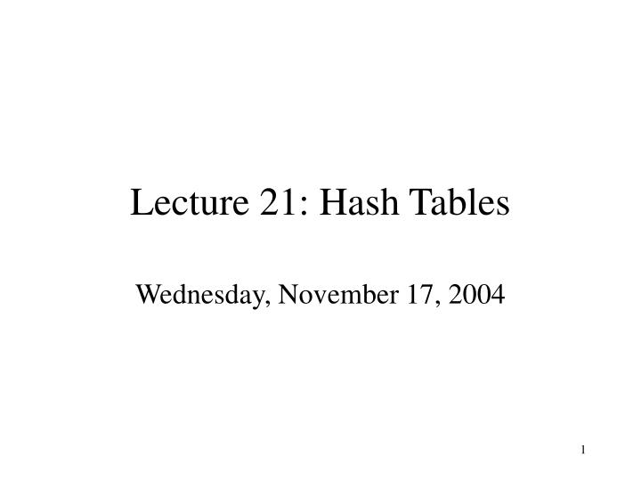 lecture 21 hash tables