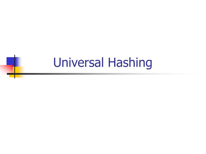 universal hashing