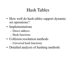 Hash Tables