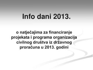 info dani 2013