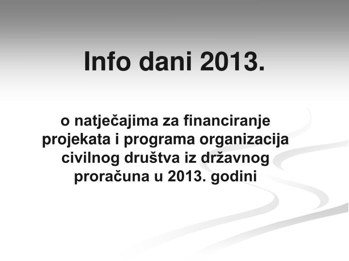 info dani 2013
