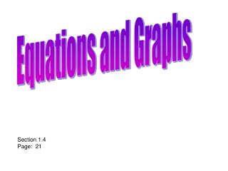 Equations and Graphs