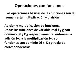 operaciones con funciones