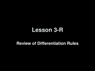 Lesson 3-R