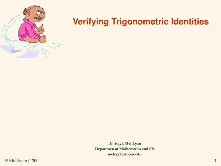 verifying trigonometric identities