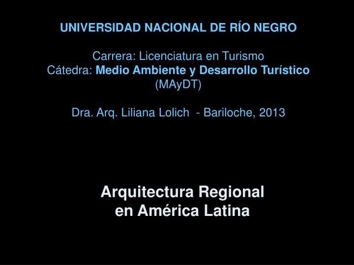arquitectura regional en am rica latina