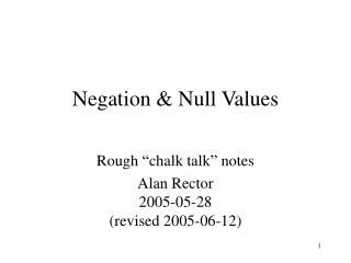 Negation &amp; Null Values