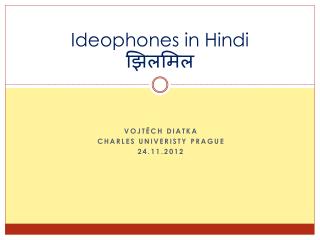 Ideophones in Hindi ??????