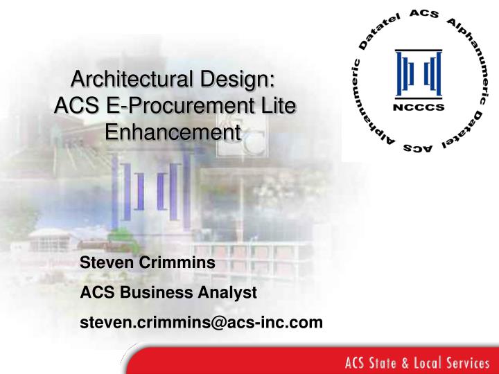 architectural design acs e procurement lite enhancement