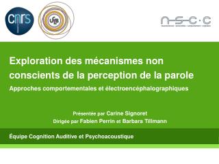 approches comportementales et lectroenc phalographiques