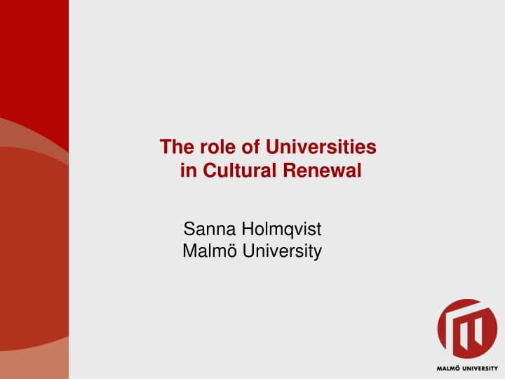 the role of universities in cultural renewal