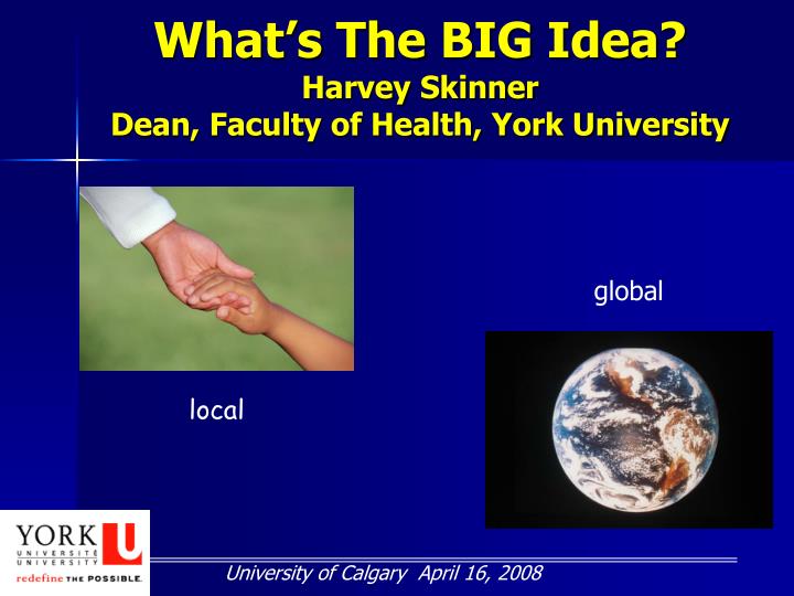 what s the big idea harvey skinner dean faculty of health york university