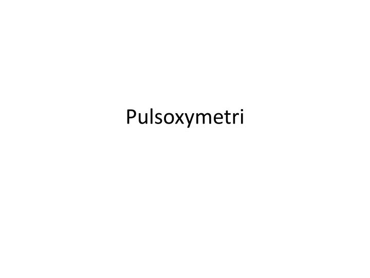 pulsoxymetri