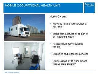 MOBILE OCCUPATIONAL HEALTH UNIT