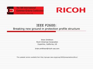 IEEE P2600: Breaking new ground in protection profile structure