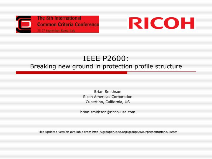 ieee p2600 breaking new ground in protection profile structure