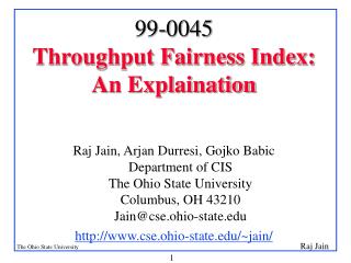 99-0045 Throughput Fairness Index: An Explaination