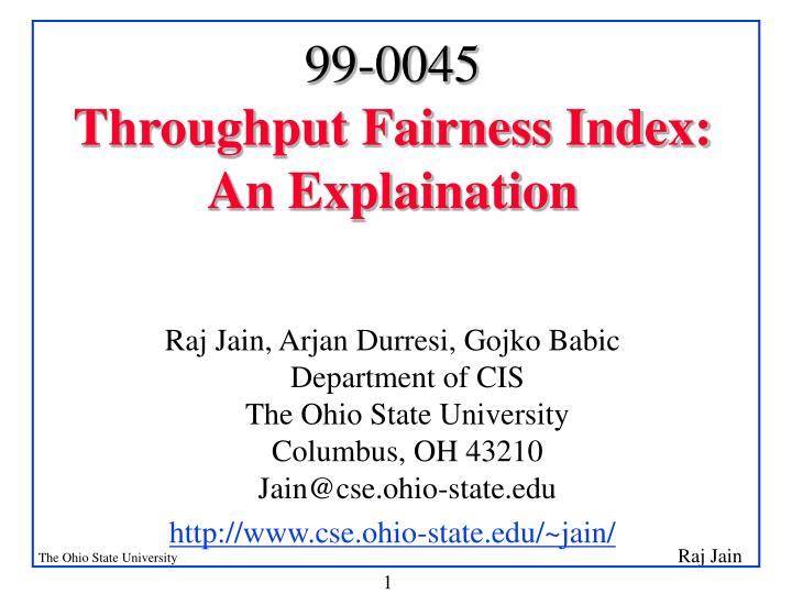 99 0045 throughput fairness index an explaination