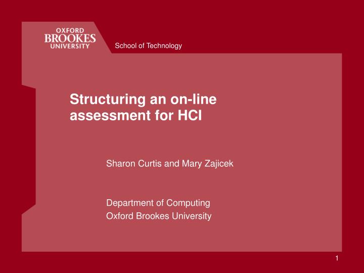 structuring an on line assessment for hci