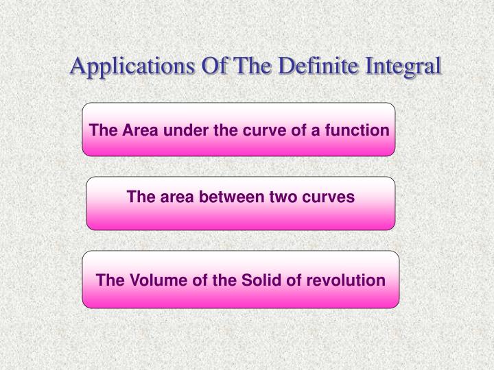 applications of the definite integral