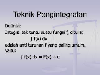 teknik pengintegralan