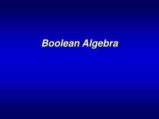 Boolean Algebra