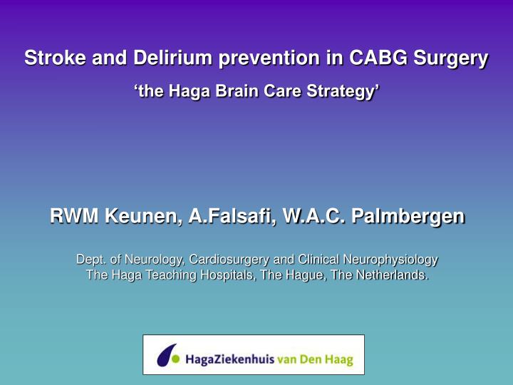 stroke and delirium prevention in cabg surgery the haga brain care strategy