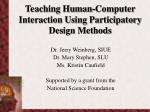 Teaching Human-Computer Interaction Using Participatory Design Methods - slide 1
