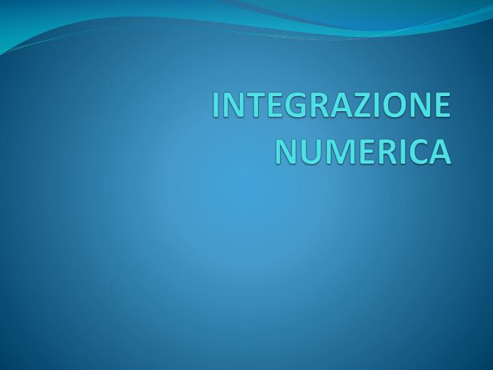 integrazione numerica