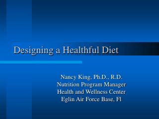 Designing a Healthful Diet