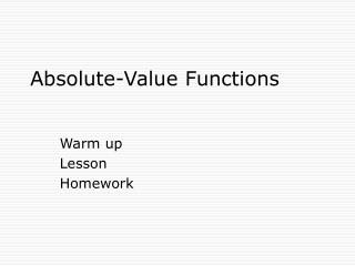 Absolute-Value Functions
