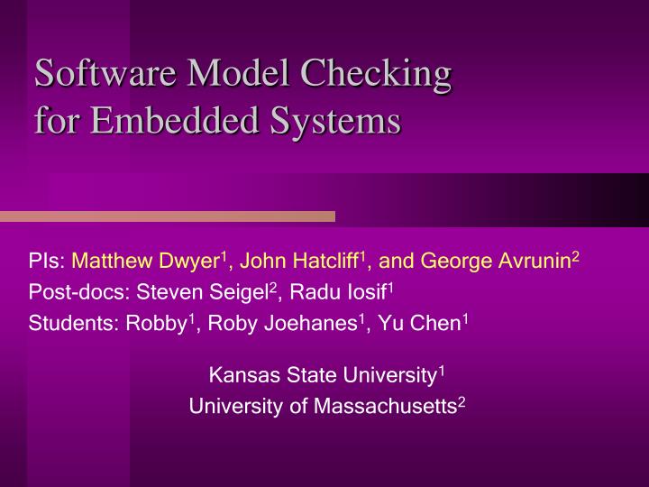 software model checking for embedded systems
