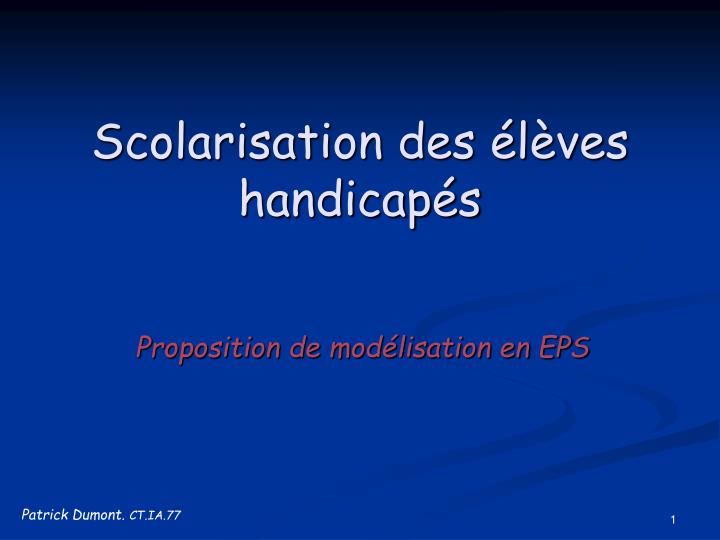 scolarisation des l ves handicap s