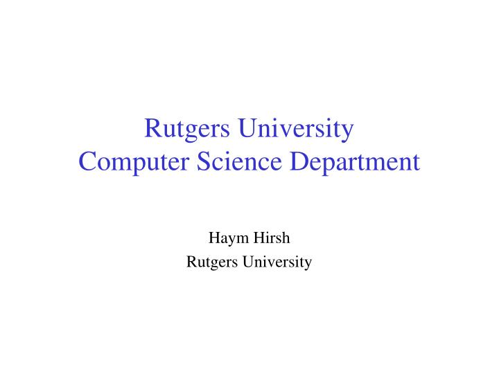 rutgers university computer science department