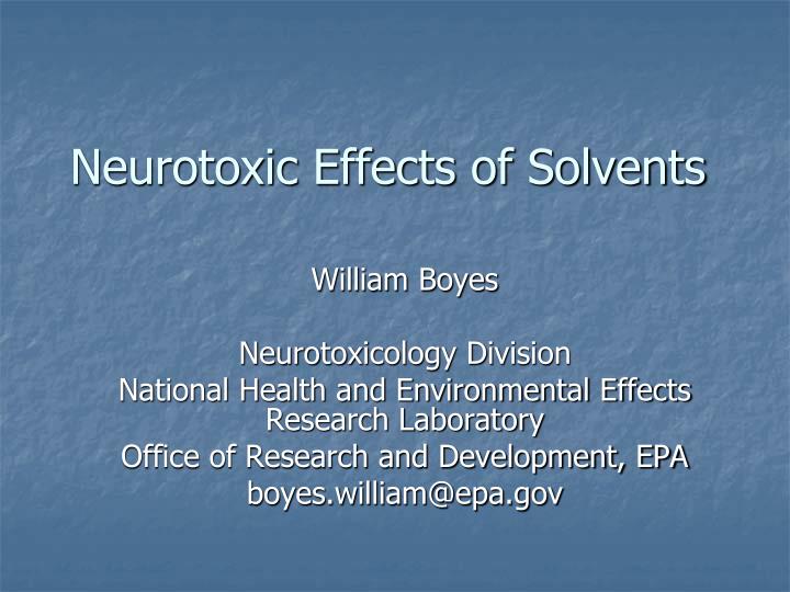 neurotoxic effects of solvents