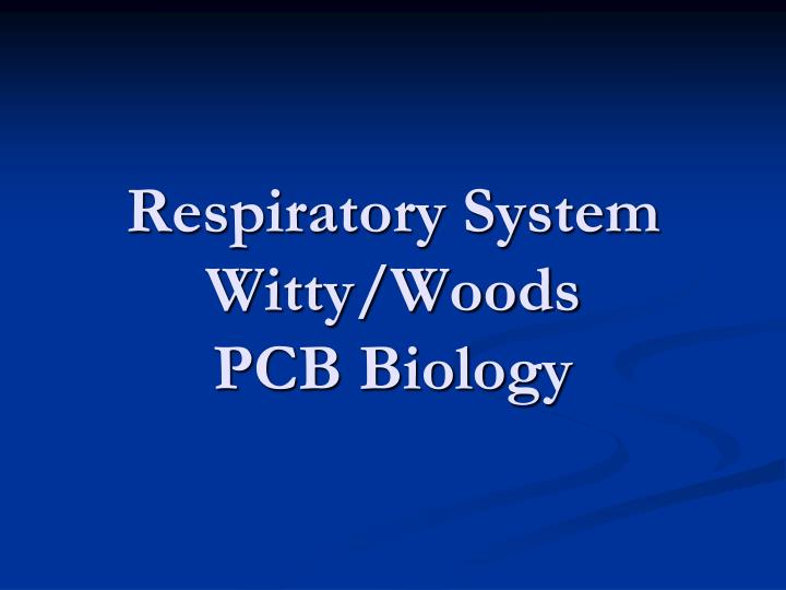 respiratory system witty woods pcb biology