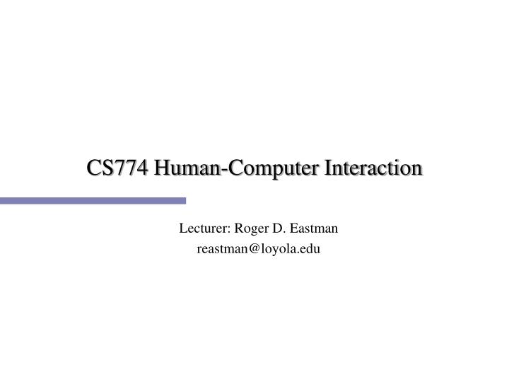 cs774 human computer interaction