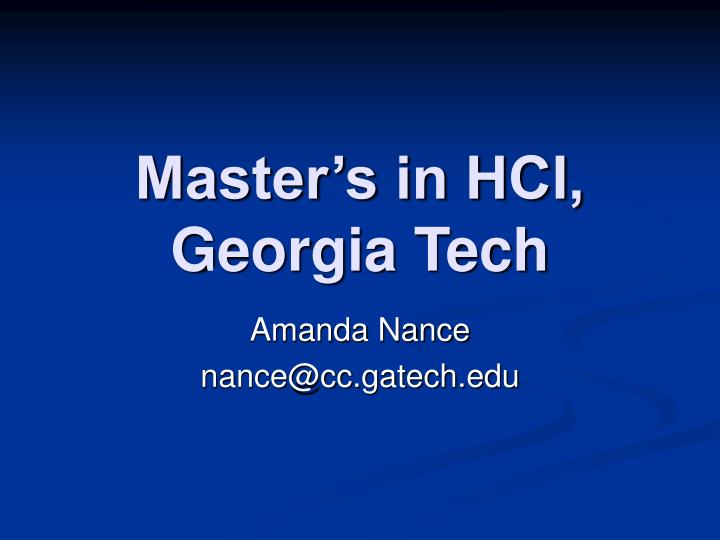 master s in hci georgia tech